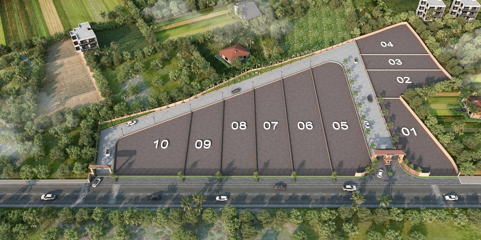 Mehta Business Park aerial plot layout